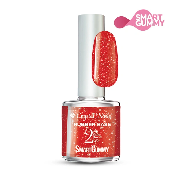 Crystal Nails 2S Smartgummy Rubber Base Gel - NR55 Festive Red 8ML főképe